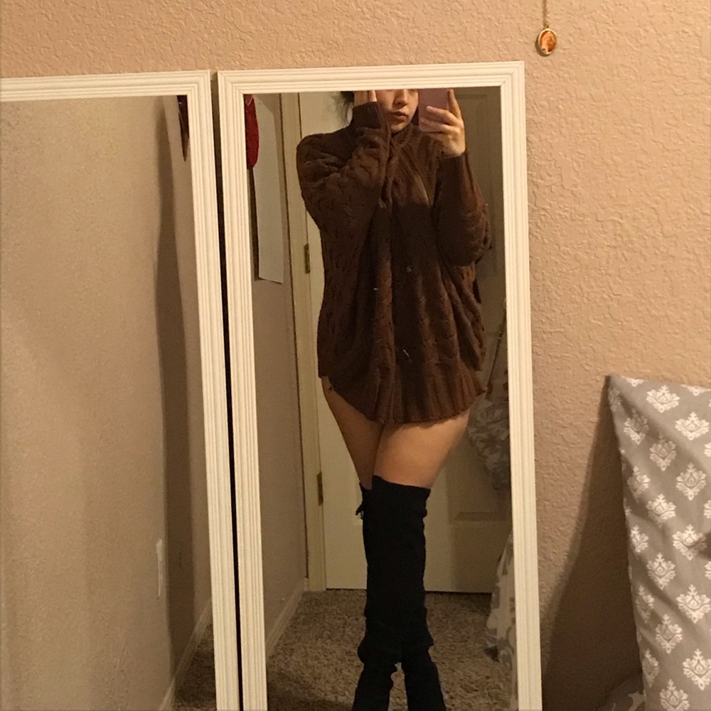 Zippered oversized dress sweater